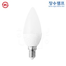 우리조명 장수램프 LED 촛대구 불투명 5W, 전구색(E14), 1개