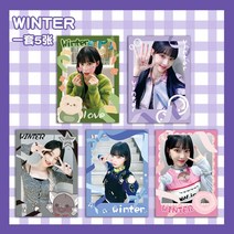 에스파포카 연예인 굿즈 55장 SAVAGE 포토카드 카리나 윈터 지젤 닝닝, WINTER 컬러 폴라로이드 (5장)