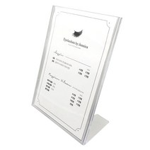 [을지메뉴] L자형 A5 세로형 아크릴꽂이 쇼케이스 아크릴 알림판 아크릴POP꽂이 알림판 안내판 가격표 전시공간 인테리어 홈, 6개