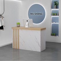 안내데스크 인포메이션 모던 화이트 우드 카운터 테이블 미용실 식당 카페 매장 계산대 데스크 다양한 사이즈 가능, 라이트 우드+화이트 스톤/플랫폼