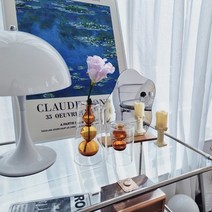 쁘띠배배 유리화병 까사미아 도자기 아크릴 컬러 꽃꽂이 이케바나 인테리어 화병 꽃병, 3단퍼플