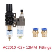 에어레귤레이터 에어압력조절기공기 압축기 오일 필터 레귤레이터 공압식 워터 세퍼레이터 2 피스 0-1MPa 1, 08 AC2010-02 W PC 12mm
