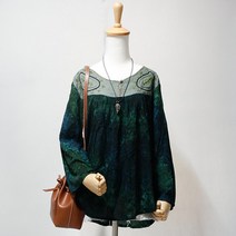 타이다이 자수 A라인 블라우스 에스닉 보헤미안스타일 인도스타일