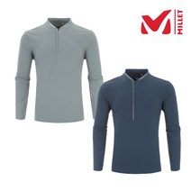밀레 MILLET 2칼라 봄 여름 신축성이 뛰어난 트리코트 소재 몸을 탄탄하게 잡아주는 기능성 긴팔 집업 티셔츠