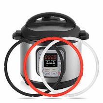 Mocoosy 3피스 실리콘 밀봉 링 7.6L 8쿼트 인스턴트 냄비 taPot 개스킷 교체 고무 씰 식품 등급 팟 액세서리 IP DUO80 LUX 8용, red - black - Clear