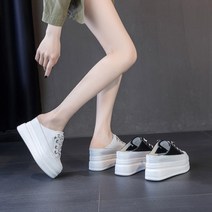 DAPANDA 백두 슬리퍼녀 2020 웨지 통굽 송편 뒤축 없는 슬립온 속가보시