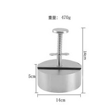 스텐 햄버거 수동 패티 프레스 수제버거 패티만들기 돈까스 압력 납작하게, 05.14cm