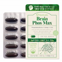 포스파티딜세린 브레인 포스맥스 은행잎추출물 식물성 인지질 인지력 두뇌건강 60캡슐