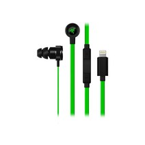 Razer iOS용 해머헤드 이어버드: DAC - 맞춤형 튜닝 듀얼 드라이버 기술 - 인라인 마이크 & 볼륨 컨트롤 - 알루미늄 프레임 - 라이트닝 커넥터 - 그린 RZ04-02