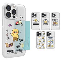 아이폰 X XS 카카오프렌즈 춘식이 카툰그래픽 반투명 슬림 카드 케이스 하드 1장수납