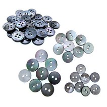 마더 오브 펄 셔츠 버튼 30 천연 쉘 블랙 무지 빛깔의 9mm ~ .5mm, 02 2 hole 0.0mm