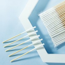 면봉 수정 메이크업 긴면봉 솜방망이60 카운트 8cm 긴 면봉 나무 손잡이 청소용 애플리케이터 청소 애완, 한개옵션0