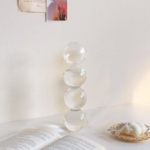 27리빙 인테리어 심플 도자기 유리 화병, 12.물방울 4구 투명