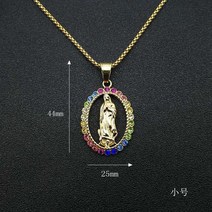 종교 보석 성모 마리아 목걸이 펜던트 기독교 여성 패션 액세서리 골드 체인 마돈나 빈티지 Colar, [01] XL646G, [01] Gold Color, [01] 45cm