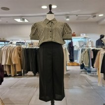 주크 NC13 퍼프소매 체크블라우스 V223MSC905