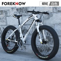 MTB자전거 광폭타이어 팻바이크 도시 산악용 로드 성인용, 30단, 24인치, 화이트(스포크휠)