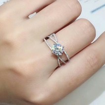 모이사나이트 모아사나이트 1캐럿 다이아몬드 패션 반지 925실버 여성