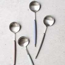 아이스크림용 화채용 파스텔실버 티스푼 캠핑용, 1개, 핑크