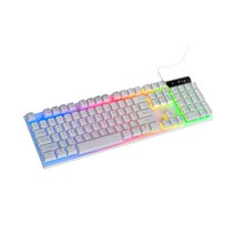 V4 게임 설정 게이머 캐비닛 백라이트 키보드 PC 컴퓨터 INHALAMBRICO 마우스 오피스 365 CS GO PERIPHERALSLAPTOP, RGB White