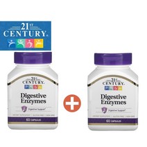 1+1 21세기센트리 다이제스티브 엔자임 소화효소 60캡슐, 2통, 120캡슐
