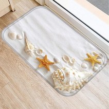 야자 매트 발 바다 Doormat 오션 비치 불가사리 패턴 안티슬립 카펫 도어 야외 Kithchen 거실 바닥 러그, 400mmX600mm, 16