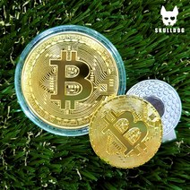 골프 비트코인 볼마커 캐디용품 버디나비 동전 볼마크 홀인원 선물 소형 미니, 비트코인 미니 모자부착형