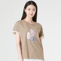 [지센] 프린트 패치 반팔 티셔츠 LFTSM501_BR