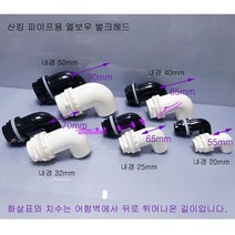 LESSO FY 산킹 파이프용 벌크헤드 엘보우형 (블랙/ 내경 50mm 40mm 32mm 25mm 20mm)