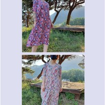 여성반팔원피스 냉감 주름 꽃무늬 빅사이즈 원피스