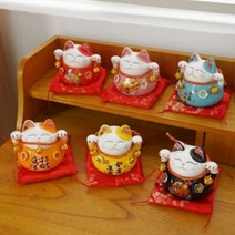 GO2shop GO2shop_ 동전가져가는고양이 컬러저금통 모형완구 코인저금통 디자인금고, YE▶ 복 고양이 마네키네코 저금통 6TYPE, YE▶ 오렌지