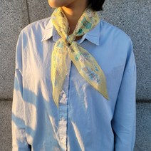 [자체제작] 아리 Dream of Paris 린넨실크 미니마름모 스카프 (옐로우)