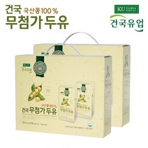 국산콩100% 건국 무첨가두유 40입-무가당 100%콩물두유_우리콩본연의 순수한맛 저지방 고단백, 60개, 190ml