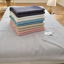 무지 목화솜 풍기 인견 충무누비 퀸 패드 겸 싱글 이불, 블루 차콜