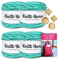 [니뜨] 2022 코트니36합(100g)x4볼+마크네트백도안+우드장식볼1세트, 431_아쿠아민트