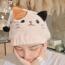 펫드라이룸 반려동물 반려견 드라이기 귀여운 고양이 새끼 헤어 터번 빠른 건조 목욕 타월 헤드 랩 모자 도구 귀 패턴 후드, [02] 분홍색
