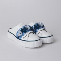 슈콤마보니 플라워 뮬 스니커즈 여성 운동화 화이트 산책 데일리 여행