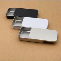 틴케이스 일반 실버 컬러 슬라이드 상단 주석 사각형 캔디 usb 박스 케이스 컨테이너 도매 SN3840, 1.80x50x15mm - Black