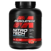 MuscleTech 퍼포먼스 시리즈 Nitro Tech 분리 유청 펩타이드 & 주요 공급원 1.81kg(4lbs), 딸기, 4파운드
