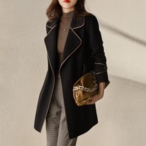 패션고리 여성 카라넥 긴소매 모직 자켓 W1005