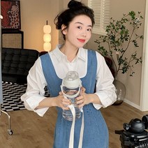 요모조모 1673 데님 뷔스티에 롱 원피스