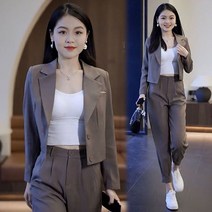 JUSFEELING 75kg까지 3컬러 여성 봄 세트 정장 자켓 바지 예쁜 투피스