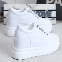 여성 키높이 10cm 데일리 화이트 깔끔한 단화 굽높은 운동화