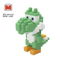 슈퍼 마리오 브라더스 루이기 요시 빌딩 블록 만화 애니메이션 미니 액션 피규어 헤드 조립 장난감 어린이 생일 선물, [04] M6134