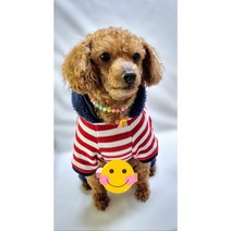 반려동물 스마일플라워 목걸이 반려견 악세사리 애견 이니셜구슬, 핑크