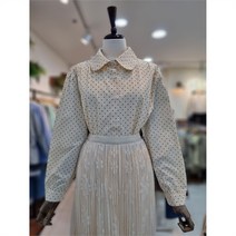 스테파니 세이브존06 라운드 카라 도트블라우스 n22ns2117
