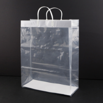 PE투명 유백 플라스틱사출끈 면세점 비닐쇼핑백 [100매], 대)36X14X44, 투명