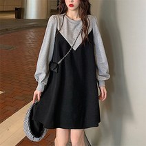 라페나 여성 봄 가을 맨투맨 원피스