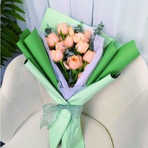 꽃방수포장종이 종이접기 [기회공작소] 9color 리본 (20매)14color 꽃다발, 10 꽃다발포장지 말린장미+뉴블루_06 쉬폰실루엣리본