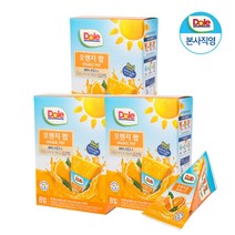 Dole 돌 과즙 100% 얼려먹는 주스 후룻팝 3box 3종 - 파인애플 주스 오렌지 망고주스, 오렌지 (62mlx8ea)x3