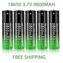 2021new 고속 충전 18650 배터리 9800mah 3.7v 18650 리튬 이온 배터리 손전등 충전 배터리 +, 20개